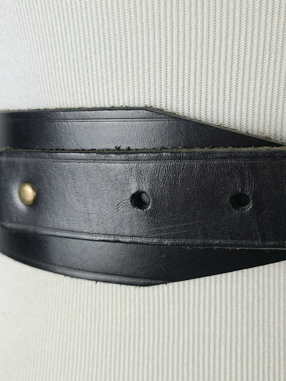 J. Crew Black Equestrian Corset Buckle Made in USA Italian Leather Vintage Belt - Picture 2 of 12